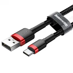 Кабель Baseus Cafule USB to Type-C 0.5m Red/Black (CATKLF-D91) - мініатюра 2