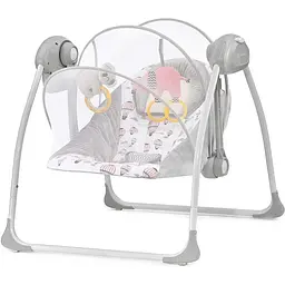 Крісло-гойдалка Kinderkraft Flo Pink сіре з рожевим (00-00158384) - мініатюра 3
