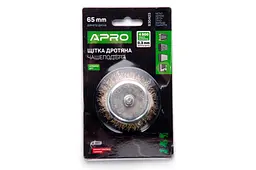 Корщітка технічна APRO для дриля дротяна щітка чашкова 65 мм x 6 мм 830403 - мініатюра 3