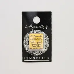 Акварельна фарба Sennelier, полукювета, S1, Неаполітанський жовтий (Naples Yellow)