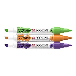Набір маркерів акварельних двосторонніх Royal Talens ECOLINE DUO TIP Secondary 3шт - мініатюра 2
