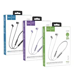 Bluetooth навушники Hoco ES69 Platinum neck-mounted BT earphones black - мініатюра 4