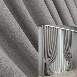 Комплект штор VR-Textil Ashen Night блэкаут 2 шт 150x290 см бежево-серый (1850ш)