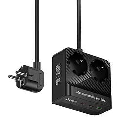 Подовжувач Hoco AC27 Descanso (PD30W/2C/1A/2xSocket) (2m) Black