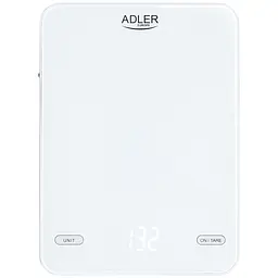 Ваги кухонні Adler AD 3177 white електронні/10кг/г; мл, унція/ USB type C/ автовимкнення/ скло