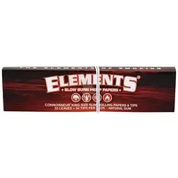 Папір для самокруток Elements Connoisseur King Size Slim + Tips Red