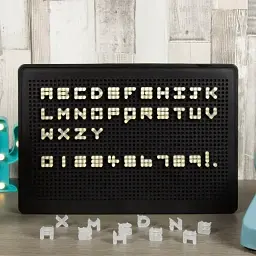 Світлодіодна LED дошка нічник з літерами та цифрами 29.5×21 см біле світіння чорна основа (SKU-100) - мініатюра 3