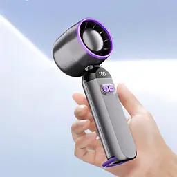 Вентилятор портативний настільний ручний Handheld fan LY-937 із вбудованим акумулятором та з цифровим дисплеєм, 5 швидкостей - мініатюра 4