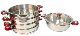 Мантоварка-пароварка O.M.S. Collection 6060 C-26 см 4,5 л Red - мініатюра 4