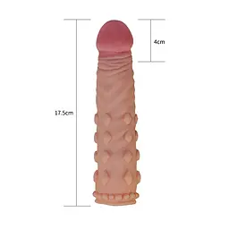 Насадка на член Pleasure X-Tender Penis Sleeve Flesh 2 LOVETOYS 66-LV1054 99086 - мініатюра 3