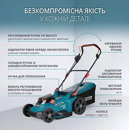 Газонокосарка акумуляторна Konner & Sohnen з АКБ та ЗП KS 43LM-40V set - мініатюра 5