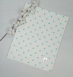 Пелюшка дитяча багаторазова непромокальна a.l.babybox Зірки 80x100 см М'ятно-білий (NV 18148392)