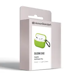 Силіконовий чохол для навушників Apple AirPods Pro, Silicone Case, зелений, захисний чохол, ультратонкий і легкий, захист від подряпин, пилу та ударів, м"який силікон, ArmorStandart (ARM56084) - мініатюра 4
