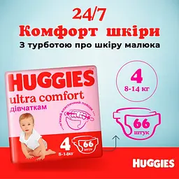 Підгузки для дівчаток Huggies Ultra Comfort 4 (8-14 кг), 66 шт. - мініатюра 5