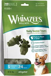 Натуральні ласощі для зубів собак WHIMZEES Dental Treats Alligator S 24 шт. - мініатюра 1