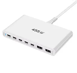 Мережевий зарядний пристрій Gan 5pro YMS-455W 2Type-C-100W+3Type-C-65W+2USB30W Білий (2889245123)