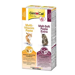 Набір паст для кішок GimCat KOMBI-PACK Multi-Vitamin + Malt-Soft Extra ДжимКет для імунітету та виведення грудок вовни 2х20г (арт.G-490045)