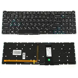 Клавіатура для ноутбука ACER (Nitro: AN515-54) rus, black, без фрейма, підсвічування клавішRGB (оригінал)
