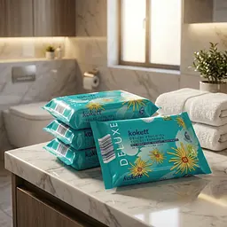 Вологий туалетний папір Kokett Deluxe з екстрактом гамамеліса 50 шт. серветки для інтимної зони - мініатюра 4