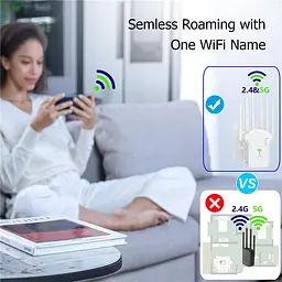 Бездротовий ретранслятор WiFi AC1200M Dual Band Range Extender (6 антен, WPS) White - мініатюра 2