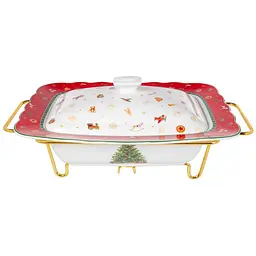 Марміт з кришкою Elen Dekor Різдвяна насолода металофарфор 1.1 л 31х23 см (985-210) - мініатюра 2