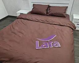 Постільна білизна LARA бязь Brown d11062e160 євро з простирадлом на резинці 160х200х25 - мініатюра 5