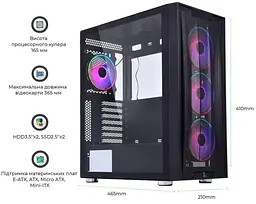 Корпус QUBE GALAXY Black (GALAXY_FCNU3) Без БП - мініатюра 5