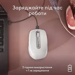 Миша бездротова Logitech MX Anywhere 3S for Mac Pale Grey (910-006946) - мініатюра 2