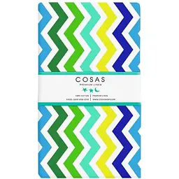 Простирадло Cosas на резинці в дитяче ліжечко 60х120 multicolor zigzag, бірюзовий (Зиг_цвет_1)