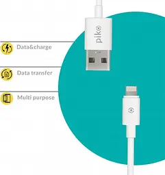 Кабель Piko CB-UL12 USB - Lightning (M/M), 2 м, White (1283126493867) - мініатюра 2