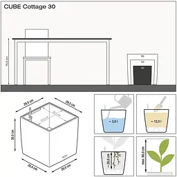 Вазон Lechuza Cube Cottage 30 графітовий (15373) - мініатюра 4