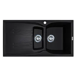 Кухонна мийка Adamant NEW LINE PLUS чорний металік 975x495x235 мм, з крилом 97,5 см