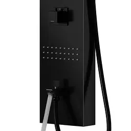 Душова панель Corsan Neo black з виливом та термостатом S060TBLW, Чорний матовий - мініатюра 3