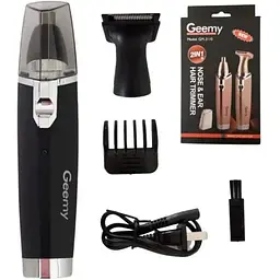 Тримумер акумуляторний Geemy GM-3110 2 в 1 для стрижки волосся носа вух - мініатюра 2
