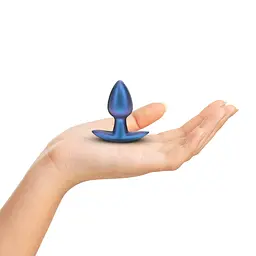 Анальна пробка Ouch! Smooth Anal Plug Metallic S 6.5 см (синій) - мініатюра 2