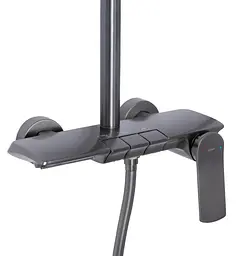 Душова система універсальна Qtap Slavonice Gunmetal Black PVD з виливом QTSLA111GMB45905 - мініатюра 3
