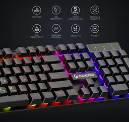 Ігрова клавіатура GamePro GPGK-296 Headshot USB RGB Black - мініатюра 6