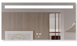 Дзеркало Dusel DE-M3021 80x65 з годинником, Білий