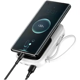 Зовнішній акумулятор Baseus Qpow 20 W 20000 mAh PPQD-H02 вбудований Lightning кабель Білий - мініатюра 5