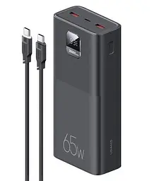 Універсальна мобільна батарея 30000 mAh, Usams PB68, чорний, 65 Вт, 2xUSB (QC3.0) / Type-C (PD), цифровий LED дисплей (ATXLOGTC01)