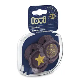 Силіконова динамічна пустушка Lovi Stardust, 3-6 міс., 2 шт., фіолетовий (22/893_violet) - мініатюра 2