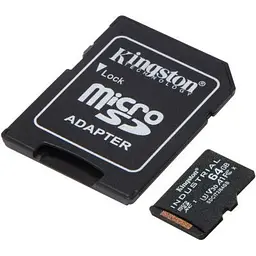 Карта пам'яті Kingston 64GB microSDXC class 10 UHS-I V30 A1 (SDCIT2/64GB) - мініатюра 2