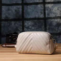 Сумка Vintage прошита трикутниками з натуральної шкіри 22х13х6.5 см sum0027519 - мініатюра 9
