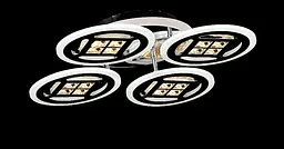 Люстра стельова LED Splendid Ray LK28979/4+1, 132W, хром/білий, димер, сучасний стиль для дому