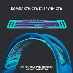 Бездротова гарнітура Logitech G733 Lightspeed Wireless RGB Blue (981-000943) - мініатюра 2