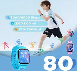 Дитячий смарт годинник Lemfo M-04 з 4G сім картою, GPS трекером, відеозвʼязком, 16GB пам’яті, камерою, іграми, кнопкою SOS та до 5 днів автономної роботи Синій - мініатюра 14