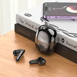 Бездротові TWS навушники Hoco EQ11, BT5.3, 40mAh, 400mAh, 7h, 35h, вакуумні, black - мініатюра 5
