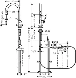 Змішувач для кухні Hansgrohe Aqittura M91 FilterSystem 210 matt black 76826670 - мініатюра 2
