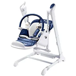 Крісло-гойдалка + стільчик для годування Caretero Indigo Navy - мініатюра 3