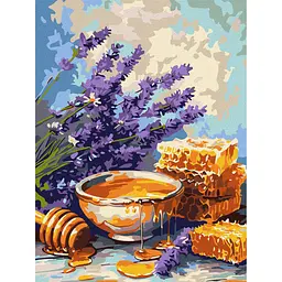 Картина за номерами "Лаванда та мед" art_selena_ua Ideyka KHO3377, 30х40 см